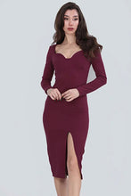Load image into Gallery viewer, Square Collar Velvet Pencil Dress