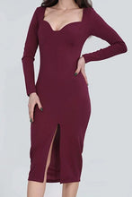 Load image into Gallery viewer, Square Collar Velvet Pencil Dress