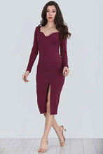 Load image into Gallery viewer, Square Collar Velvet Pencil Dress