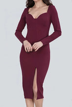 Load image into Gallery viewer, Square Collar Velvet Pencil Dress