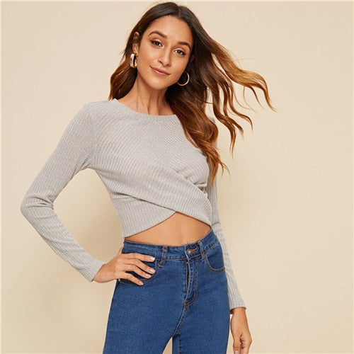 Cross Cropped Sweater