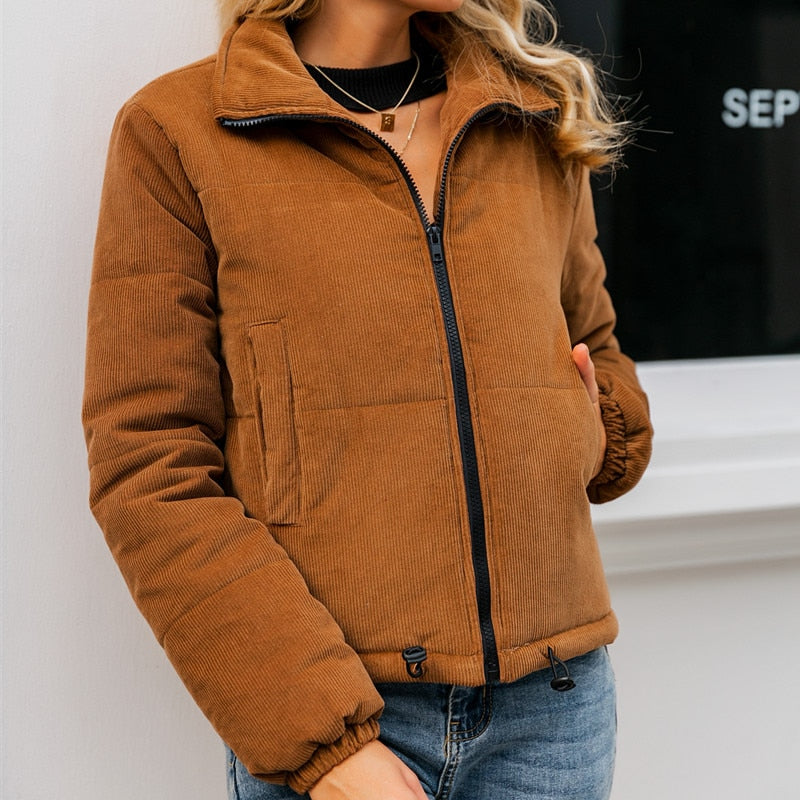 Casual Corduroy Thick Parka