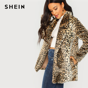 Elegant Leopard Print Coat