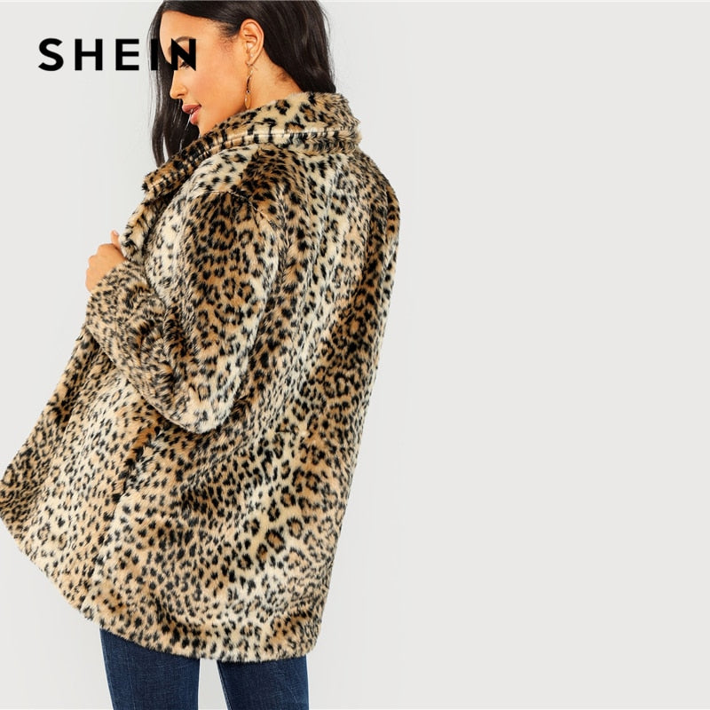 Elegant Leopard Print Coat